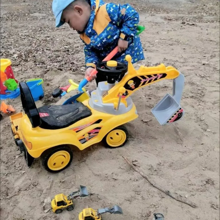 Kids Ride On Excavator Toy Sliding Engineering Vehicle Digger Toy For Boys Kereta Mainan Penggali Untuk Bayi