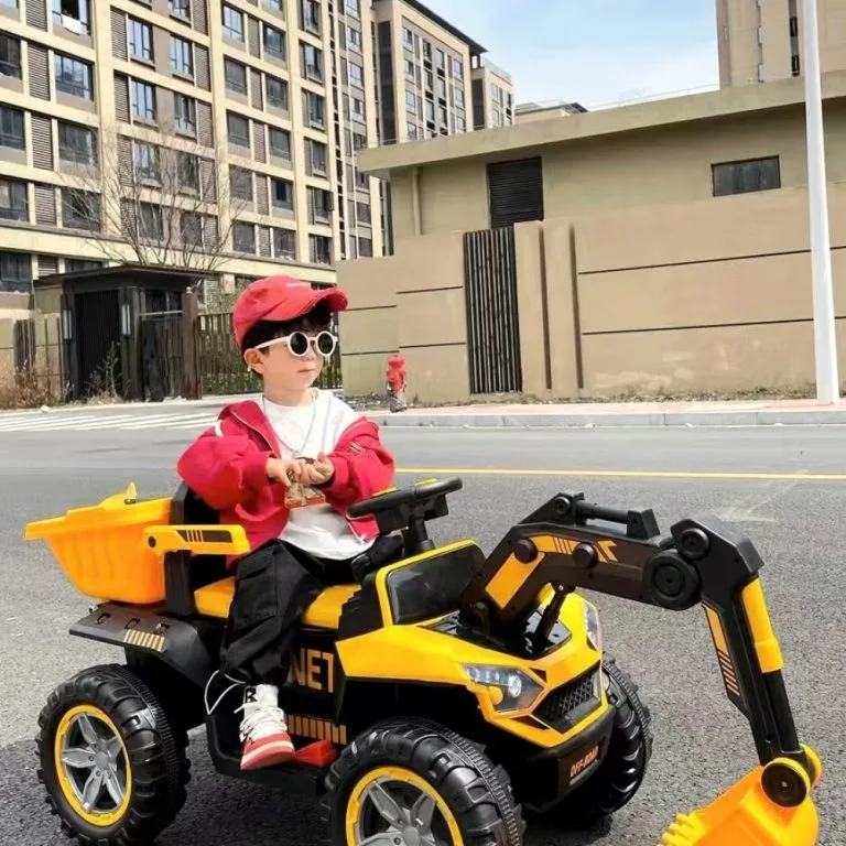 Remote Control Extra Large Kids Ride On Excavator Toy Off Road Beach 12V Dual Motor Vehicle Pengorek Elektrik