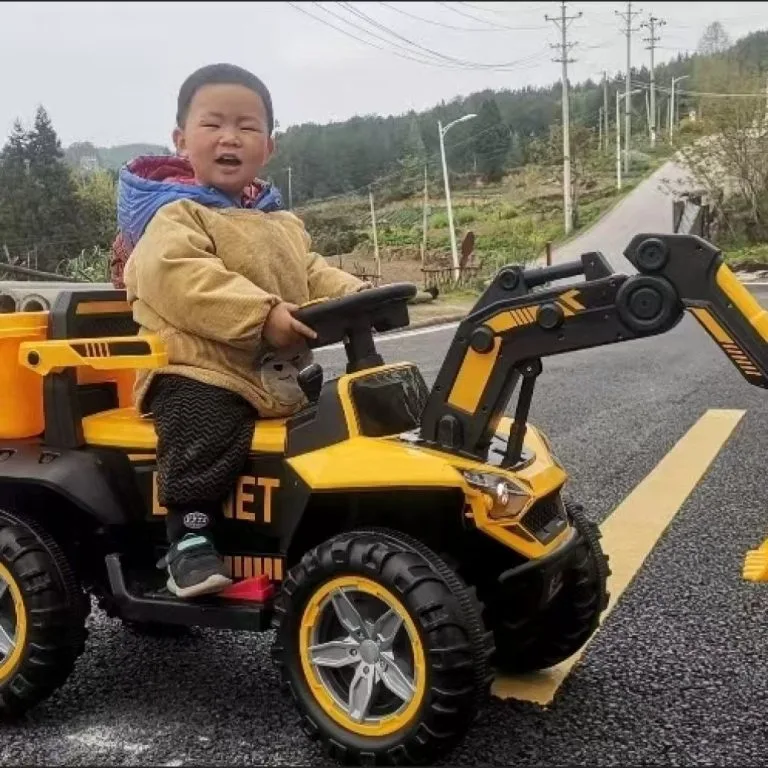 Remote Control Extra Large Kids Ride On Excavator Toy Off Road Beach 12V Dual Motor Vehicle Pengorek Elektrik
