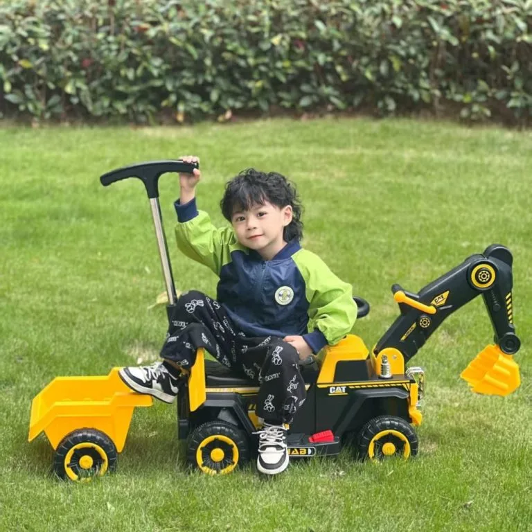 Remote Control Extra Large Electric Kids Ride On Excavator Sliding Toy Car Kereta Mainan Penggali Elektrik 4 Roda