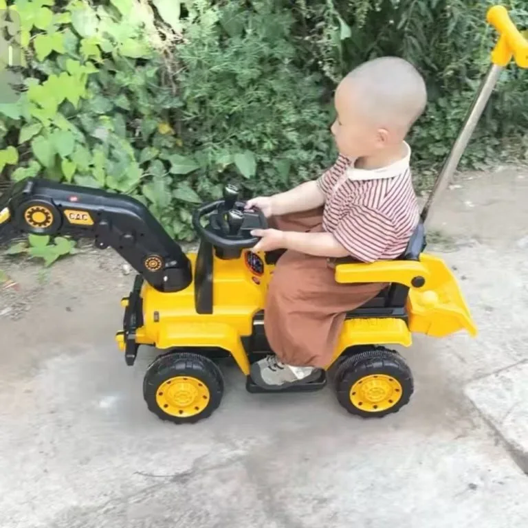 Kids Electric Excavator Large Digger Remote Control Ride On Toy Kereta Luncur Penggali Elektrik 4 Roda