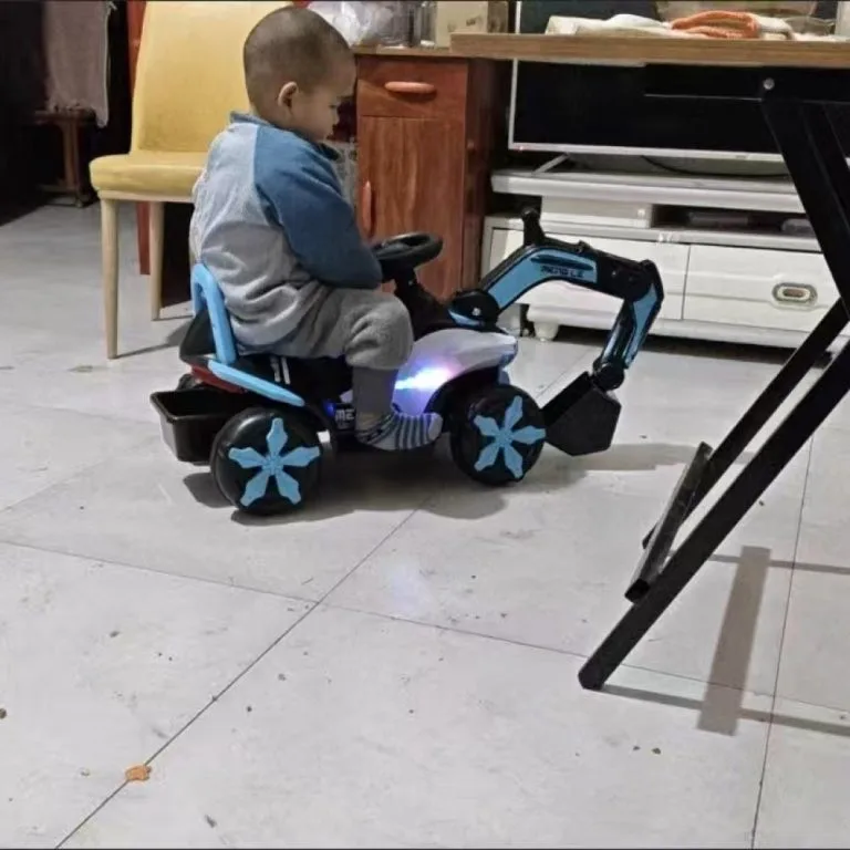 Ride On Kids Excavator Toy Rechargeable Engineering Digger Vehicle For Boys Jengkaut Elektrik